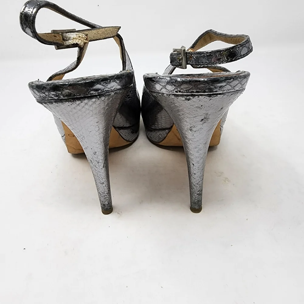 Jimmy Choo Pewter Leather Pumps